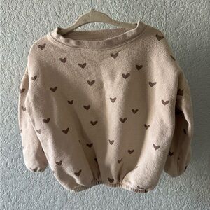 Rylee + Cru Cream Heart Pattern Sweater